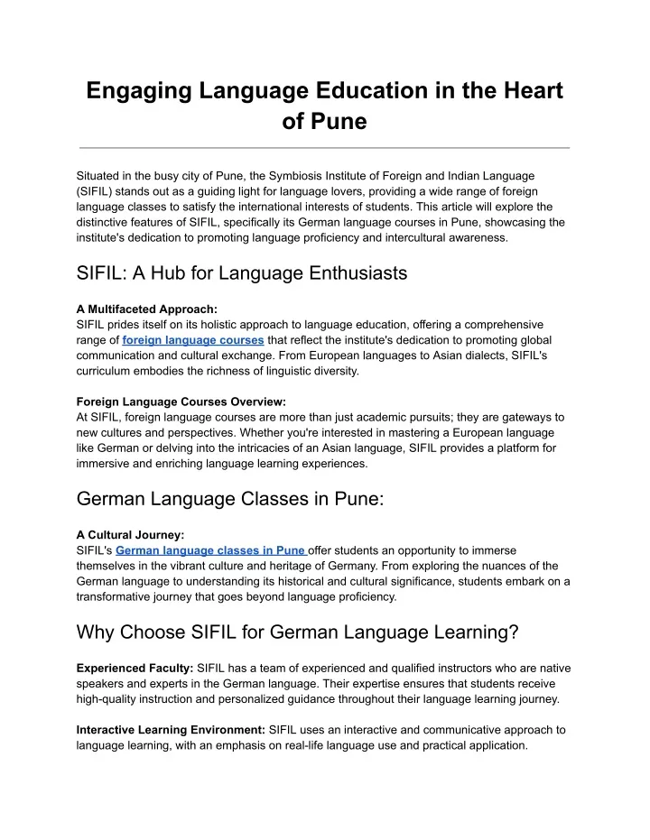 engaging language education in the heart of pune