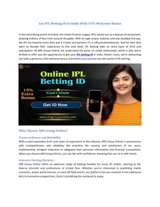 Get IPL Betting ID in India With 15 Bonus