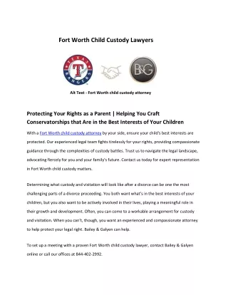 Fort Worth Child Custody Attorney - Bailey & Galyen Attorneys at Law