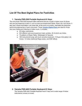 List Of The Best Digital Piano for Festivities