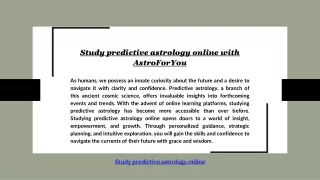 Study predictive astrology online with AstroForYou