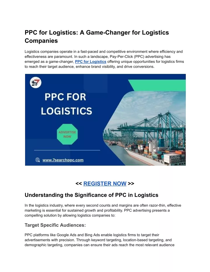 ppc for logistics a game changer for logistics