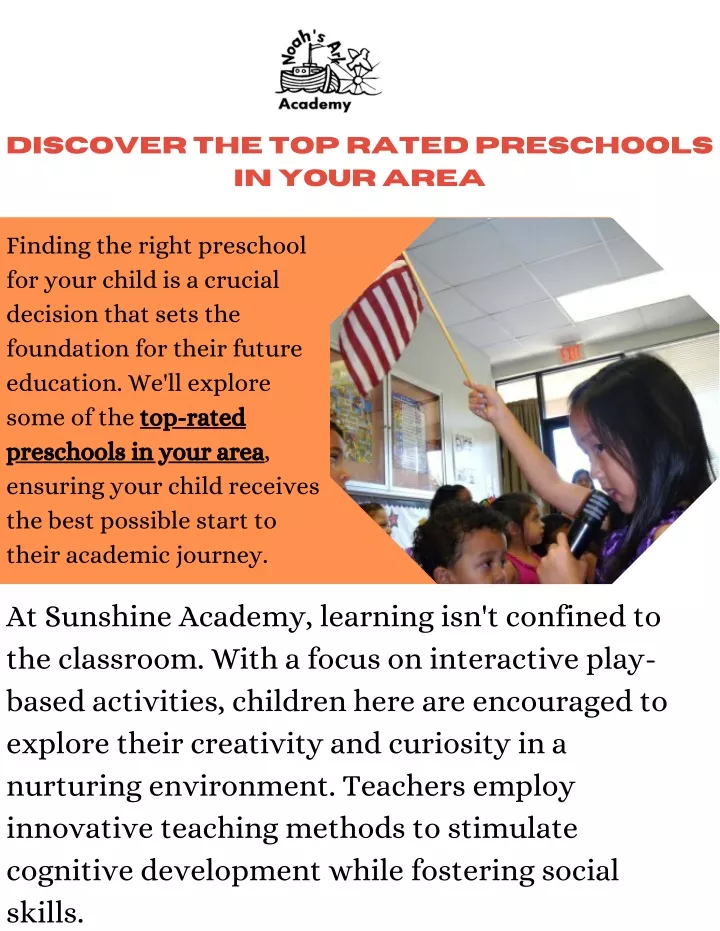 discover the top rated preschools in your area