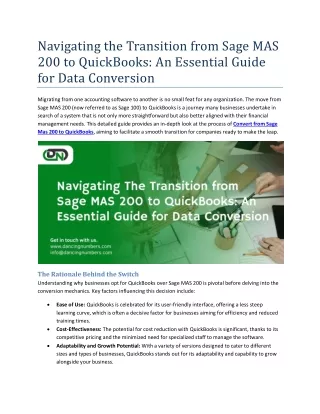 navigating the transition from sage