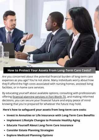 How to Protect Your Assets From Long-Term Care Costs?