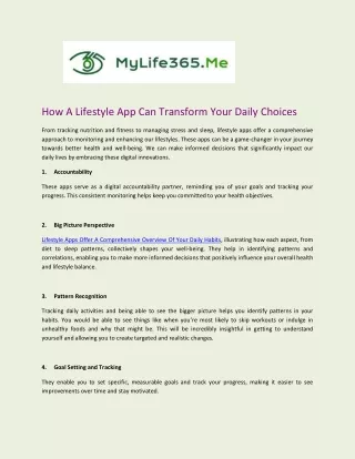 how a lifestyle app can transform your daily