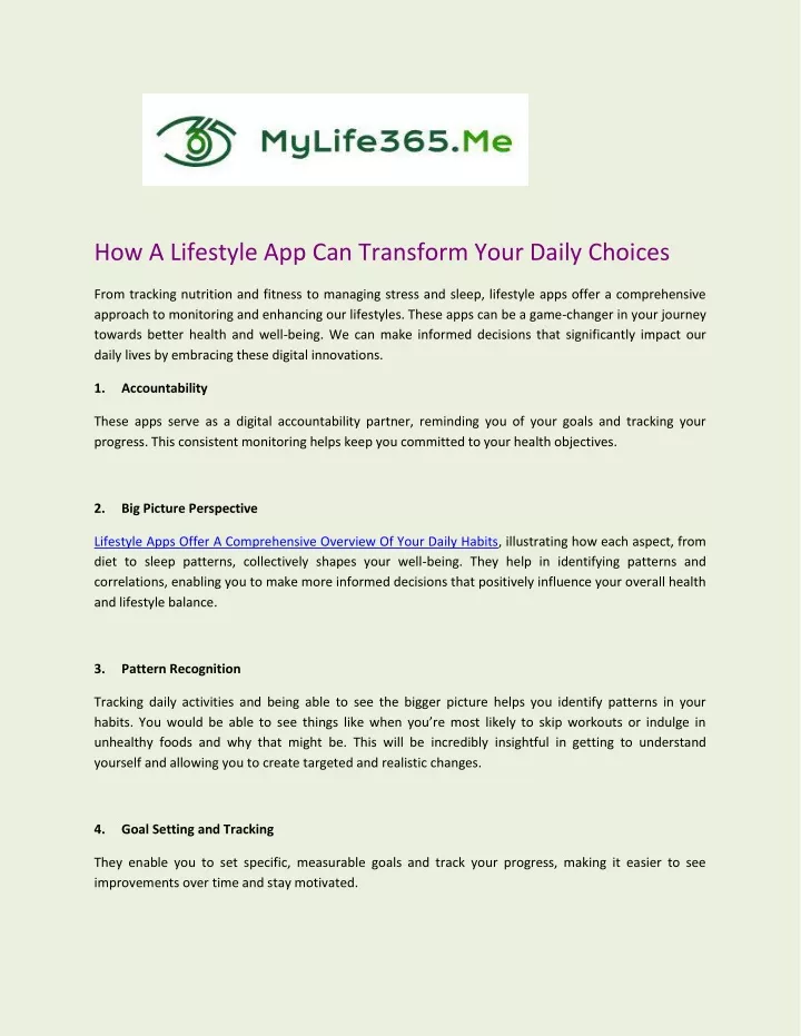 how a lifestyle app can transform your daily