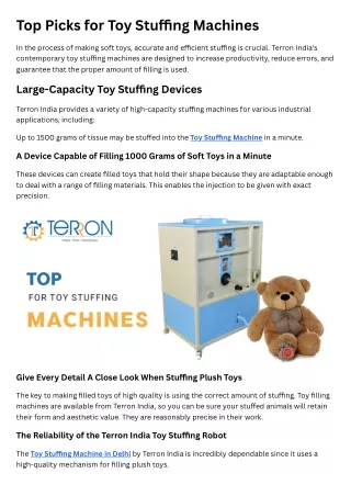 Top Picks for Toy Stuffing Machines