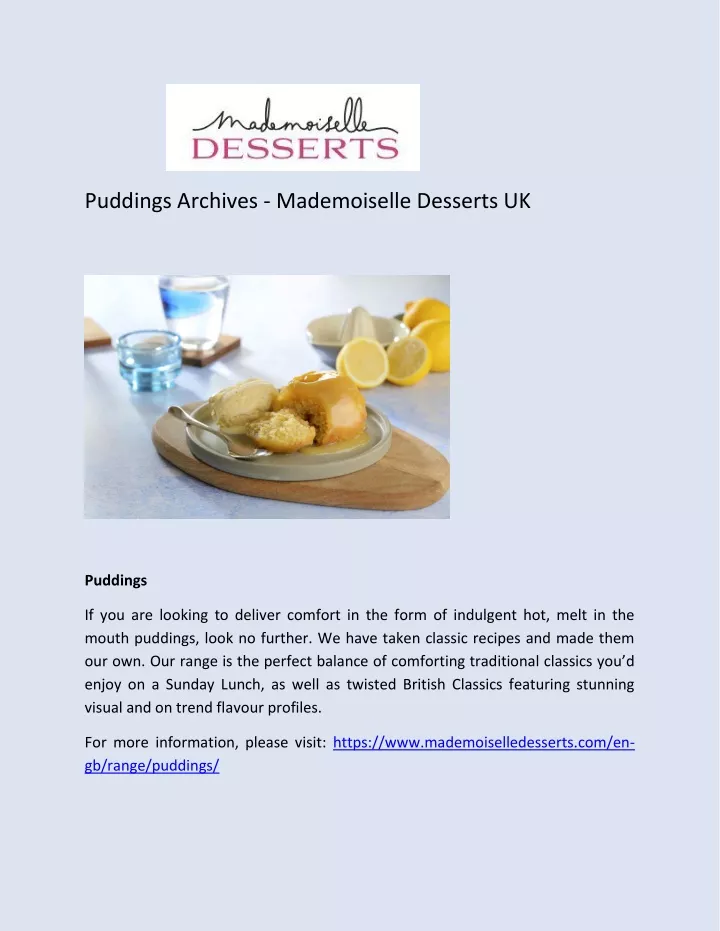puddings archives mademoiselle desserts uk