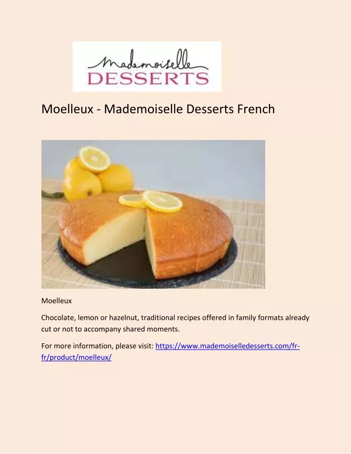 moelleux mademoiselle desserts french