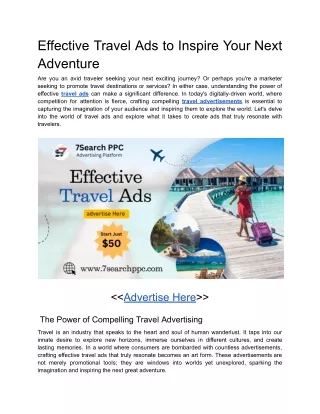 Travel Ads  |  Best Tourism Ads