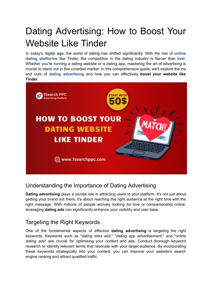 dating advertising how to boost your website like