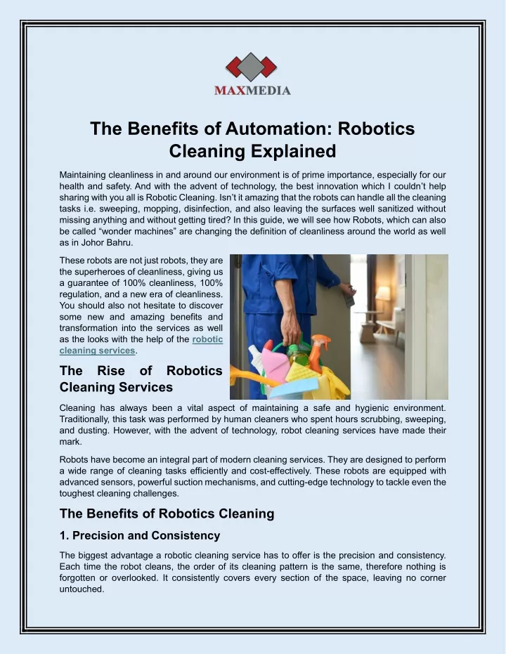 the benefits of automation robotics cleaning