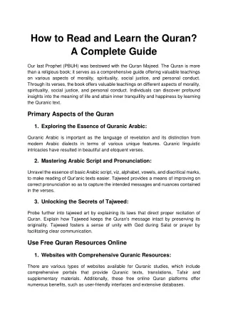 how to read and learn the quran a complete guide