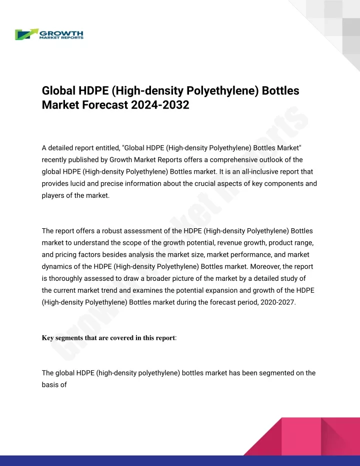 global hdpe high density polyethylene bottles