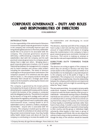 Duties Role and Responsibilities of BOD