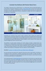 Customized Elegance for Your Home With Custom Shower Doors - slide 1
