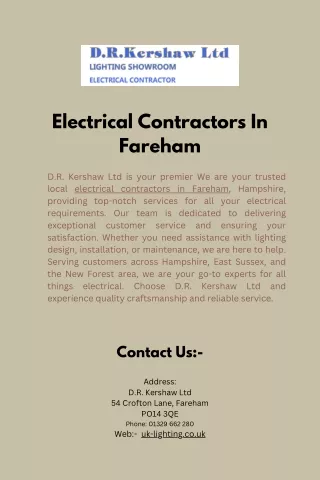 Electrical Contractors In Fareham