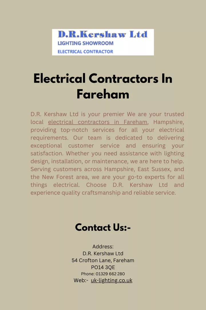 electrical contractors in fareham