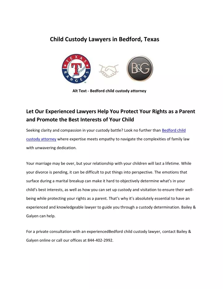 child custody lawyers in bedford texas