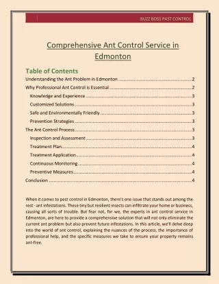 Comprehensive Ant Control Service in Edmonton