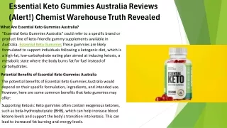 Essential Keto Gummies Australia