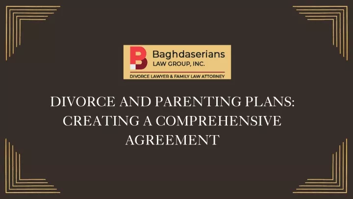 divorce and parenting plans creating