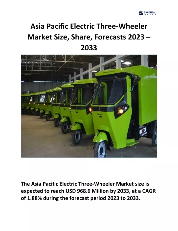 asia pacific electric three wheeler market size