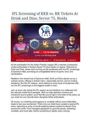 TATA IPL Tickets Booking