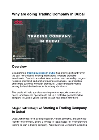Trading Company In UAE