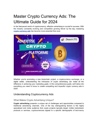 Master Crypto Currency Ads_ The Ultimate Guide for 2024