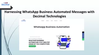 WhatsApp Business Automated Messages - Decimal Technologies
