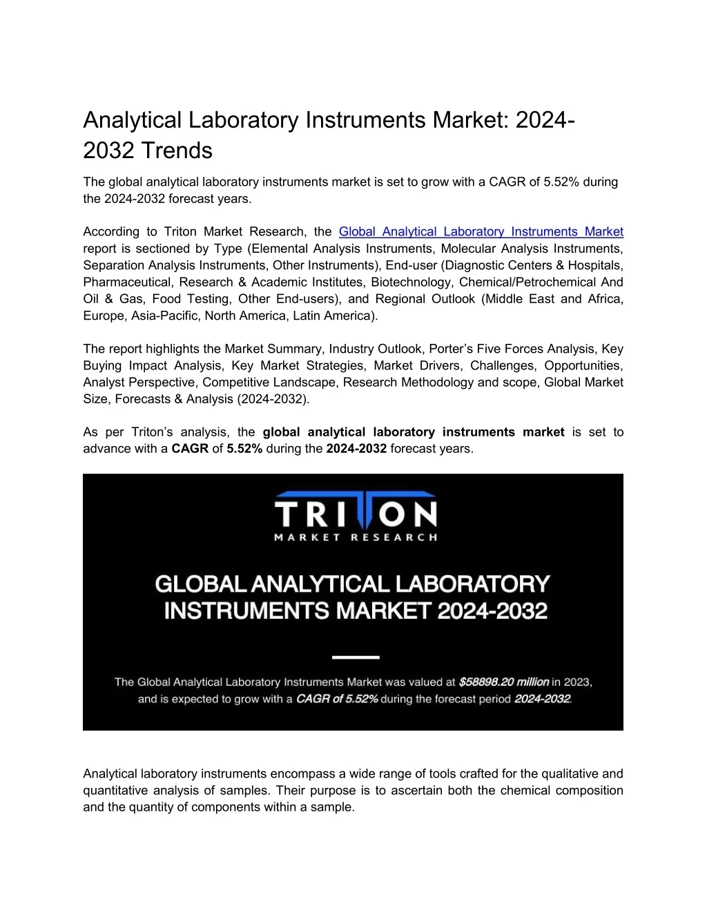 PPT - Analytical Laboratory Instruments Market: 2024-2032 Trends ...