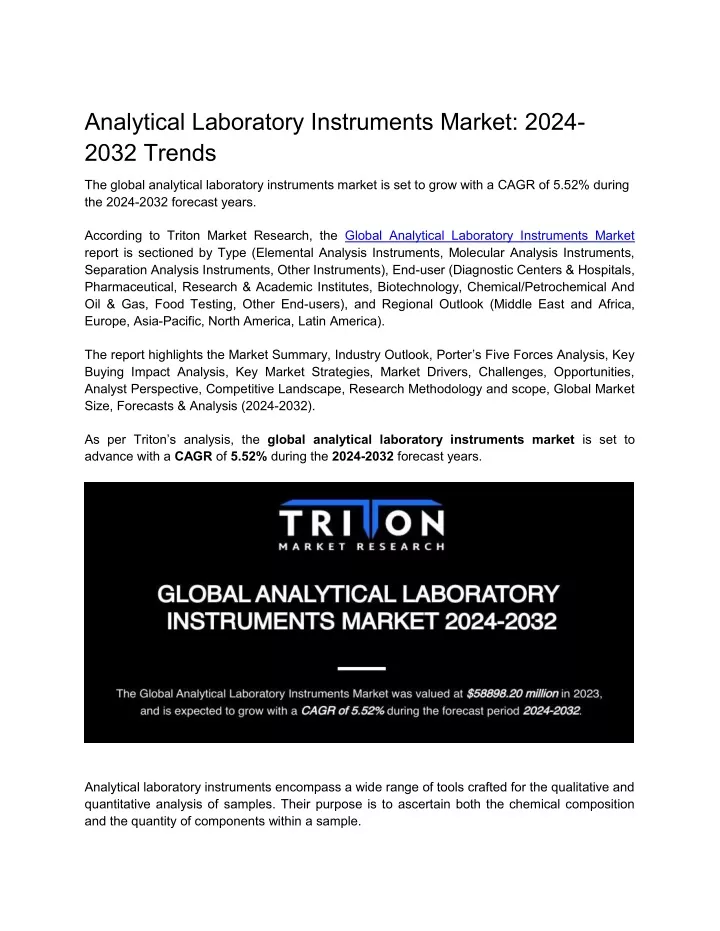 analytical laboratory instruments market 2024