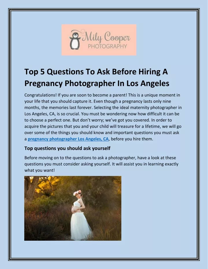 top 5 questions to ask before hiring a pregnancy