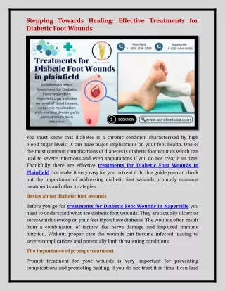 treatments for Diabetic Foot Wounds in Plainfield