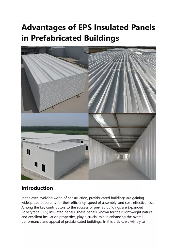 advantages of eps insulated panels