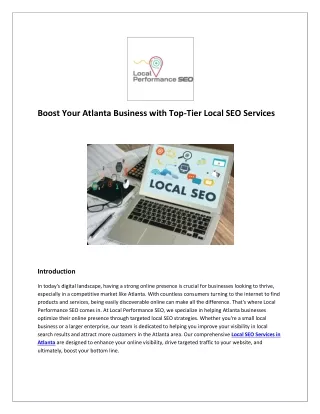 Boost Your Atlanta Business with Top-Tier Local SEO Services