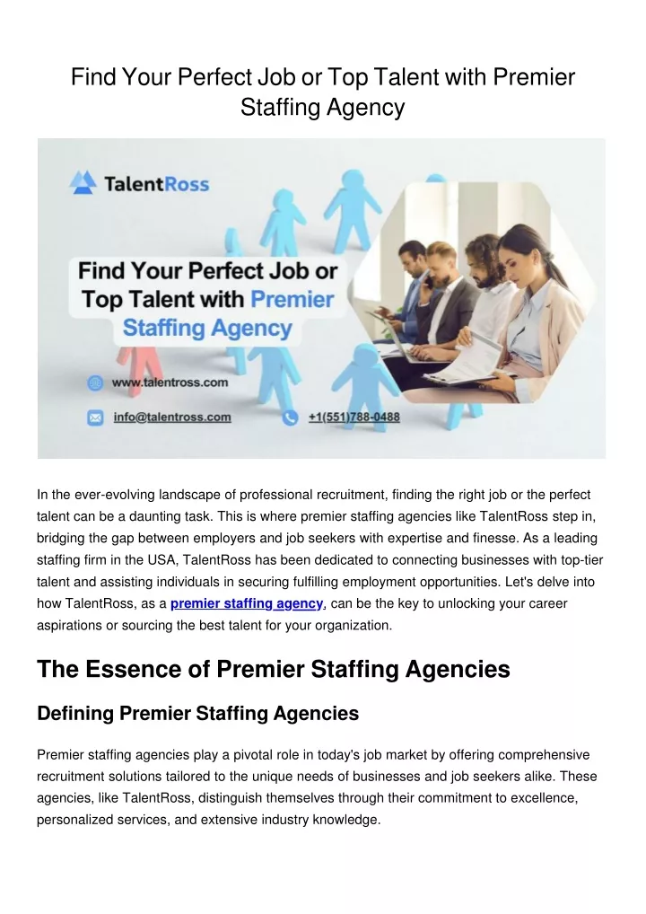 find your perfect job or top talent with premier