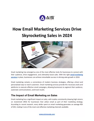 How Email Marketing Services Drive Skyrocketing Sales in 2024