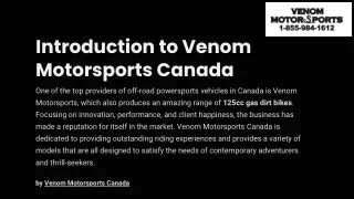 Gas Dirt Bikes 125cc Online - Venom Motorsports Canada