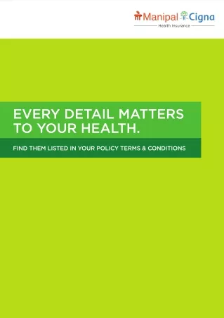 ManipalCigna ProHealth Select: Policy Highlights & Coverage Details