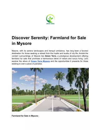 Discover Serenity_ Farmland for Sale in Mysore
