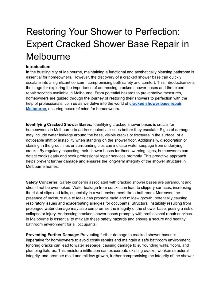restoring your shower to perfection expert