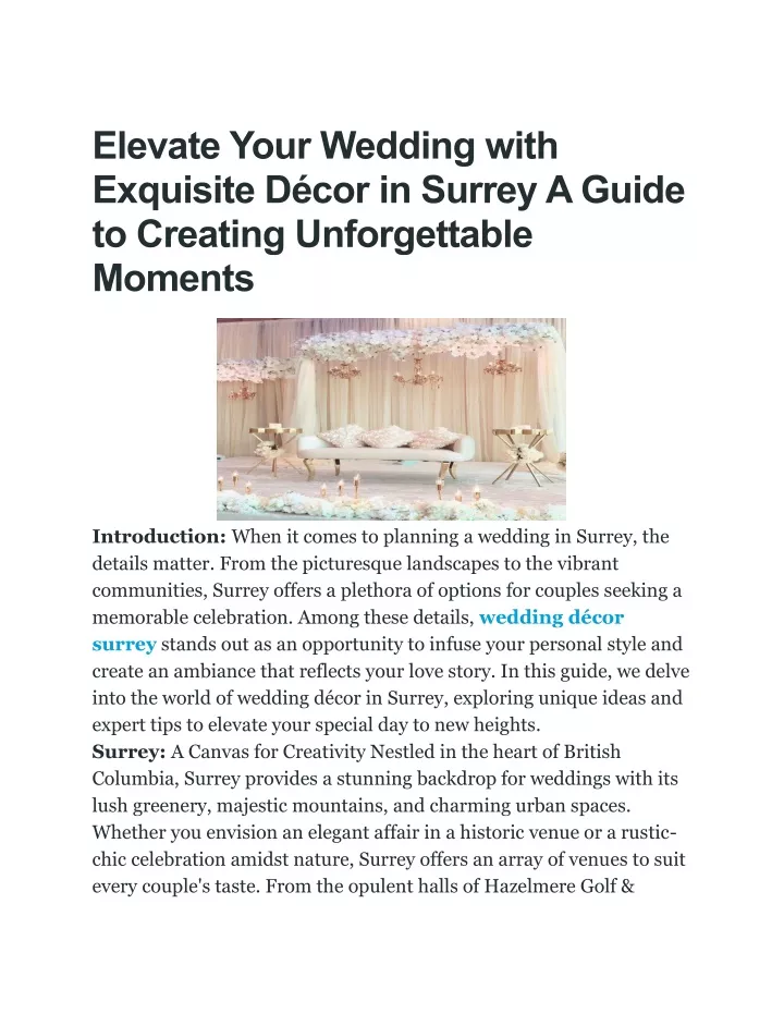 elevate your wedding with exquisite