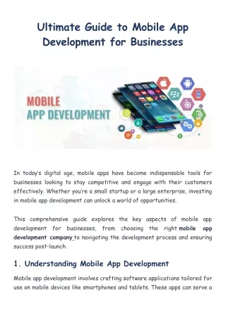 Ultimate Guide to Mobile App Development for Businesses