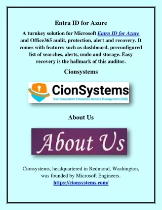 EntraID for Azure, cionsystems.com