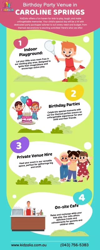 Birthday Party Venue in Caroline Springs  KidZalia  Infographic
