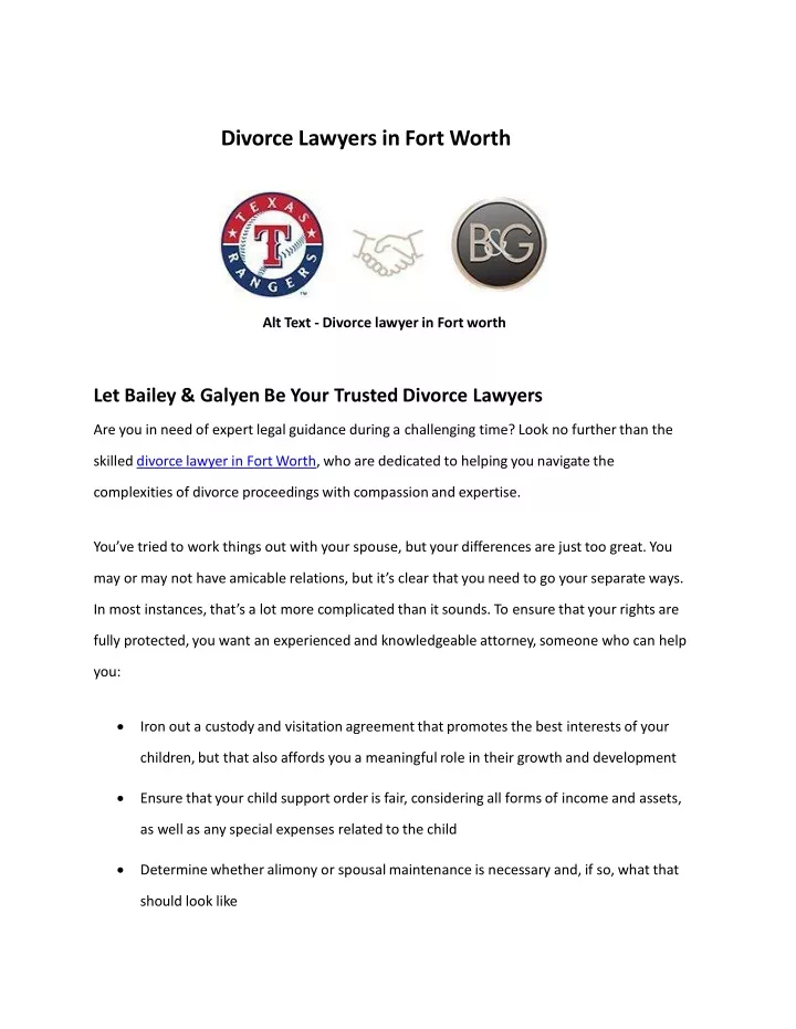 divorce lawyers in fort worth