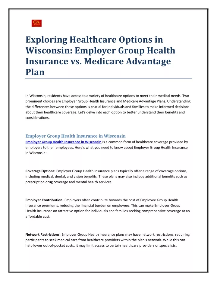 exploring healthcare options in wisconsin